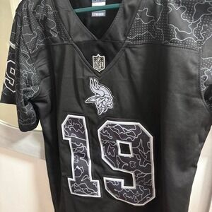 Nike Minnesota Vikings Adam Thielen 19 Jersey Kids Small Black Grey Camo NFL